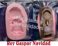 Molde Silicona Rey Melchor 5cm reyes magos decora pesebres 1pz