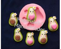 Molde en silicona aguacates 3.5cm para crear prendedor y aplique