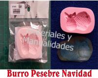 Molde en silicona burro pesebre 4cm crear navidad con pasta fría