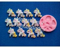 Molde en Silicona pony unicornio decorar pasta o fondant y foami