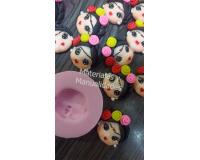Molde En Silicona Cara de muñecos 2.5cm Para pasta fria