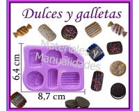 Molde en silicona caramelos Y galleta oreo para masa flexible