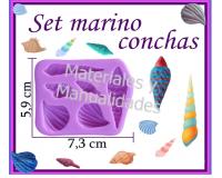 Molde en silicona conchas para masa flexible