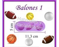 Molde en silicona Balones 1 para masa flexible