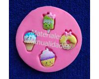 Molde En Silicona dulces x4 Cupcake helado donna paleta Para Are