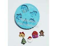 Molde silicona navidad campana mini detalles para fondant