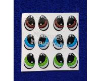 Ojos adhesivos 2cm para toppers muñecos tela foamy 6pz