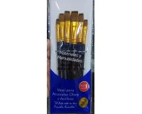 Set Pincel plano para artes con acuarela oleos acrílicos 6pz