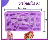 Molde en silicona Peinados 1 para masa flexible