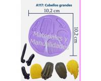 Molde en silicona Peinados 5 para masa flexible