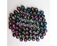 Letras Pasador acrílico negro redondo letras de colores para pul