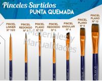 Juego de pinceles artísticos plano redondo angular linner punta