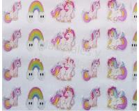 Sticker adhesivo arcoiris unicornio Aplique Pines 6pz