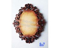 Tabla marco ovalado 7X8 arabesco  en mdf decorativo