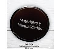 Tabla de madera 19cm mdf redonda borde boselado lacada adornos
