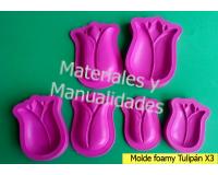 Moldes para Foami tulipán floristería en goma eva microporoso