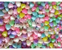 Abalorio para bisutería ensamble acrílico corazón perlado 20gr