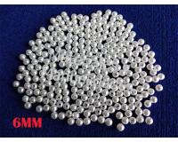 Perla sintética pasante de 6mm blanco marfil dorado para bisuter