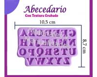 Molde en silicona abecedario de 1cm grabado letras