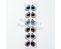 Ojos adhesivos de 2cm para munecos y navidad x6pz