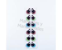 Ojos adhesivos 2cm Giordano para muñecas en peluches Eva 6pz