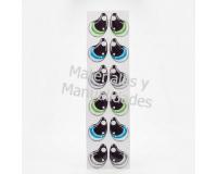 Ojos adhesivos 2cm para muñecas en tela porcelana fría peluches