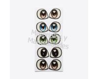 Ojos adhesivos de 2cm para muñecos 6pz