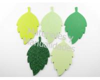 Adorno apliques de Hojas en foamy 8.5cm para floristería x10p