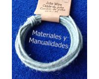 Alambre 2mm forrado en yute tono gris Maleable 3metros para bisu