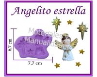 Molde en silicona Angelito estrellas para masa flexible