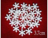 Apliques estrella copo de nieve 3.7cm para decoración navidad x1