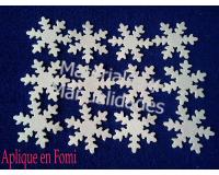 Set Apliques copo de nieve3.8 cm para decoración y navidad x12pz