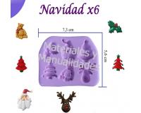 Molde Silicona navidad x6 apliques