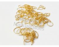 100 Argollas martilladas Doradas de 2.5cm para llaveros herrajes
