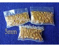 Set Argollas Dorada miniatura 5mm de 30 gramos herrajes para are