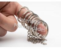 Set 50 Argollas metálicas de 3cm con cadena para llaveros