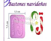 Molde flexible bastón navidad x2