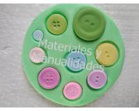 Molde en silicona botones para fondant porcelanicrón y apliques
