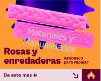 Cenefa rosa y enredadera Para Repujar aluminio y Texturizar Past