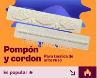 Plantillas Pompón y cordón para repujar aluminio tecnica arte ru