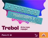 Set Plantilla Plástica trébol para repujar arte ruso en aluminio
