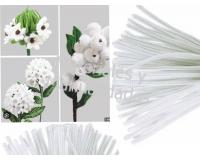 50 Chelines Gamuzados Blanco para muñecos Decoración Navidad
