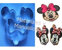 Cortador de galletas cara minnie marcador masas porcelanicrón fo
