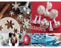 Molde expulsor plástico copo de nieve para navidad en fondant o