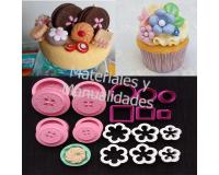 Set Molde flores cuadro galleta remolino  figuras surtidas para