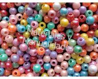 Cuentas redondas perladas espaciador abaco balín 5mm nácar 20gr