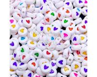 Abalorio para bisutería ensamble acrílico corazón para pulseras 