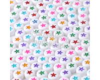 Abalorio bisutería pasante estrellas de colores acrílico 20gr