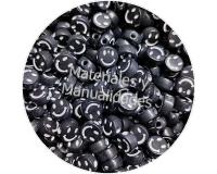 Cuentas Emoji negro emoticon pasante acrílico 20gr