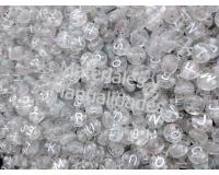 Ensamble redonda alfabeto transparente con Destellos x20gr
